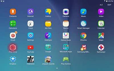 galaxy tab a play store
